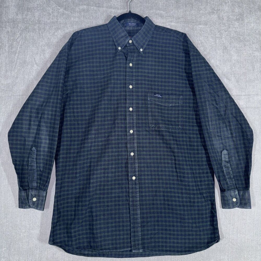 Vintage Chaps Ralph Lauren Button Down Shirt Men XL Plaid Long Sleeve Y2K